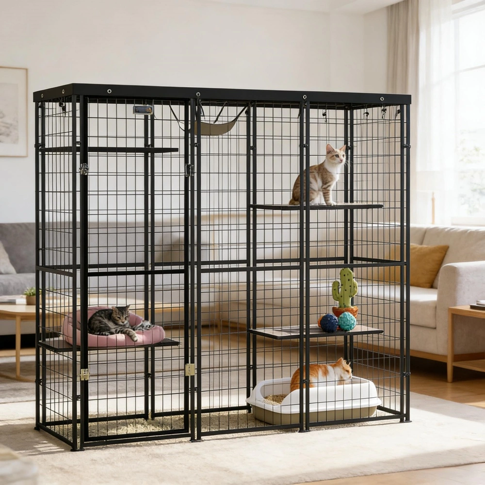 Pet Cat Cage with Door for Indoor Small Animal Housing view 5