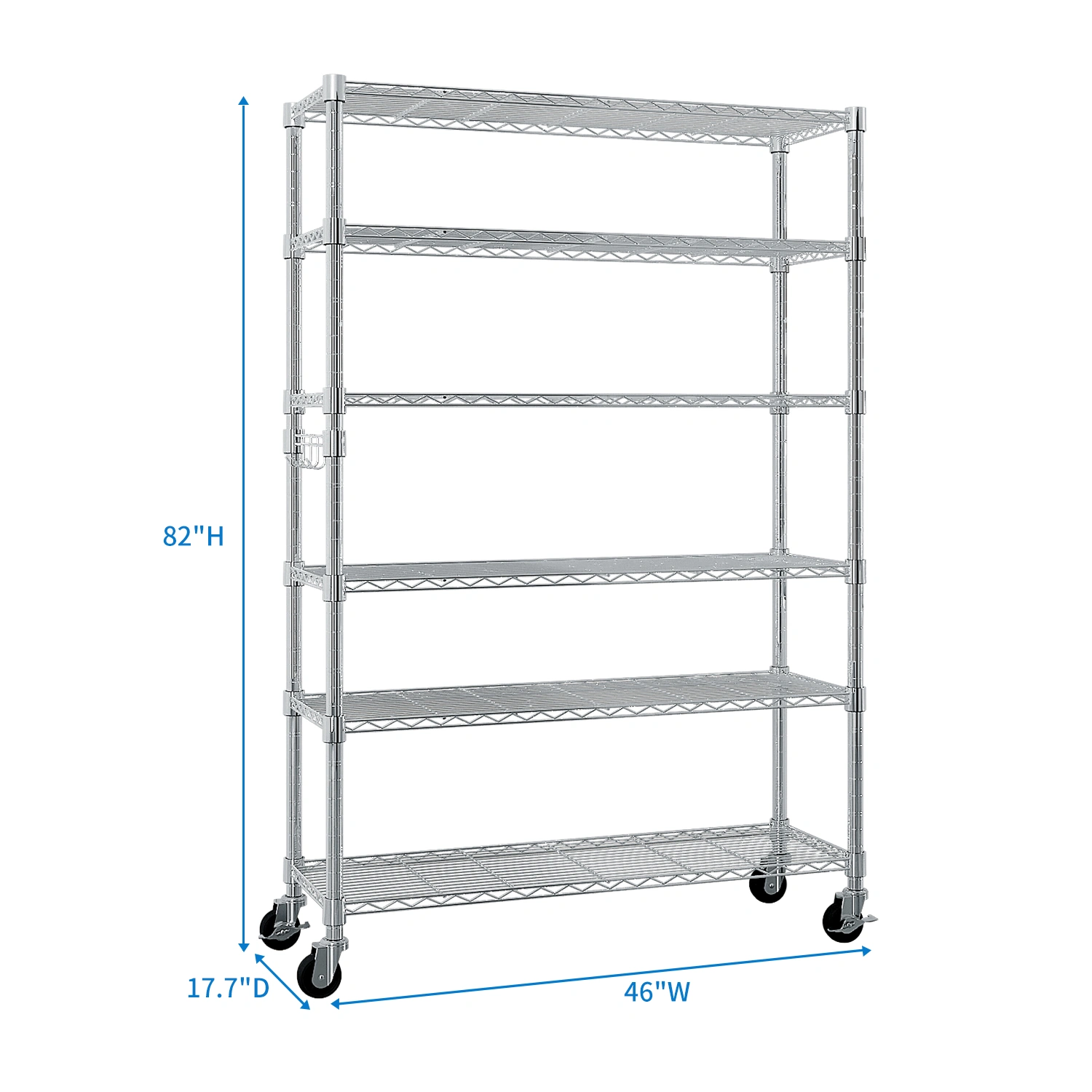 6-Tier disassembly and free assembly NSF-Certified Steel Wire Shelving with Wheels view 10