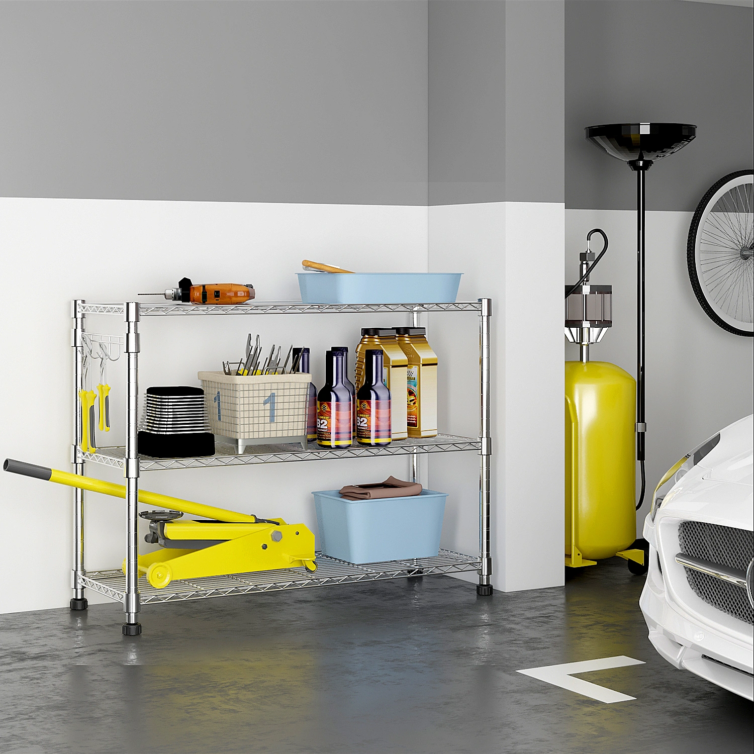 6-Tier disassembly and free assembly NSF-Certified Steel Wire Shelving with Wheels view 20