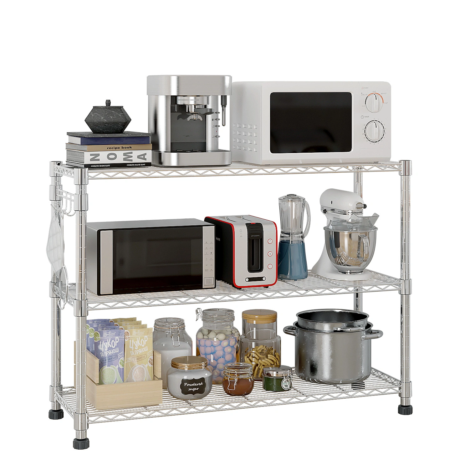 6-Tier disassembly and free assembly NSF-Certified Steel Wire Shelving with Wheels view 9