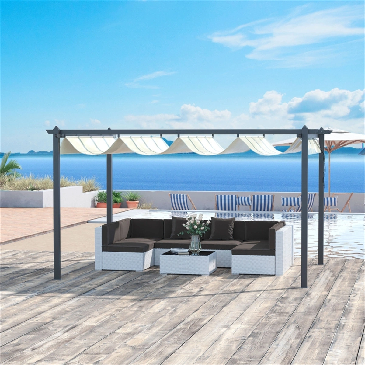 Deluxe Patio Gazebo 12x14 Heavy Duty Canopy Octagon Garden Tent UV Protection