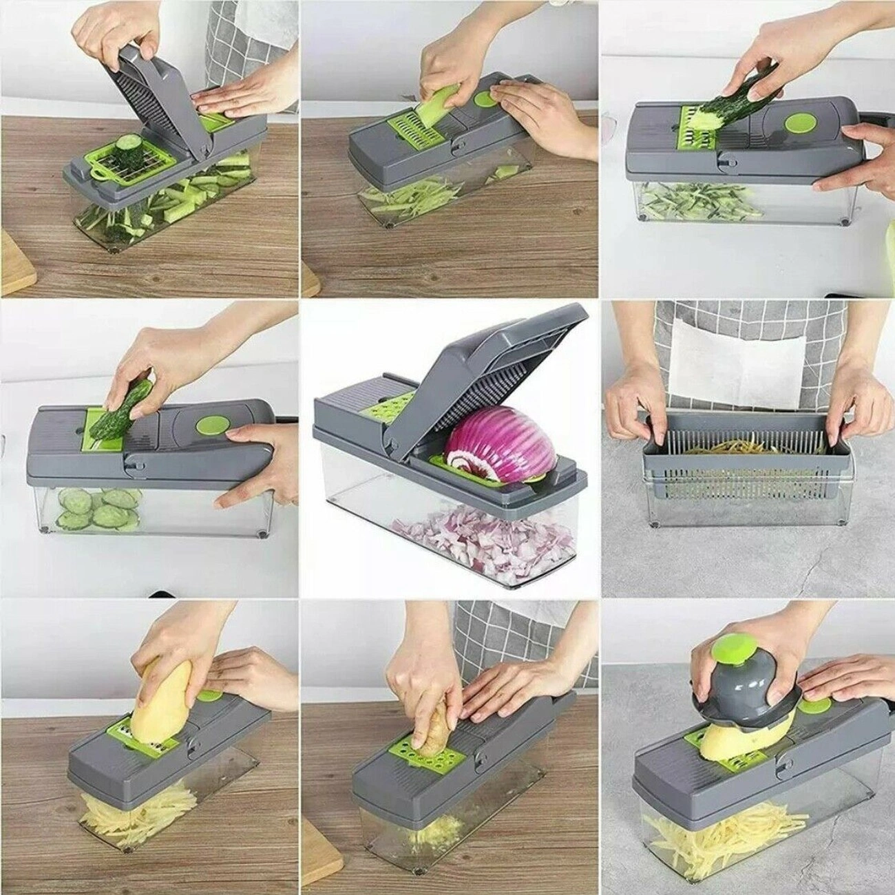 15-in-1 Vegetable Chopper - Fruit Onion Dicer & Food Slicer Kitchen Cutter Set view 4