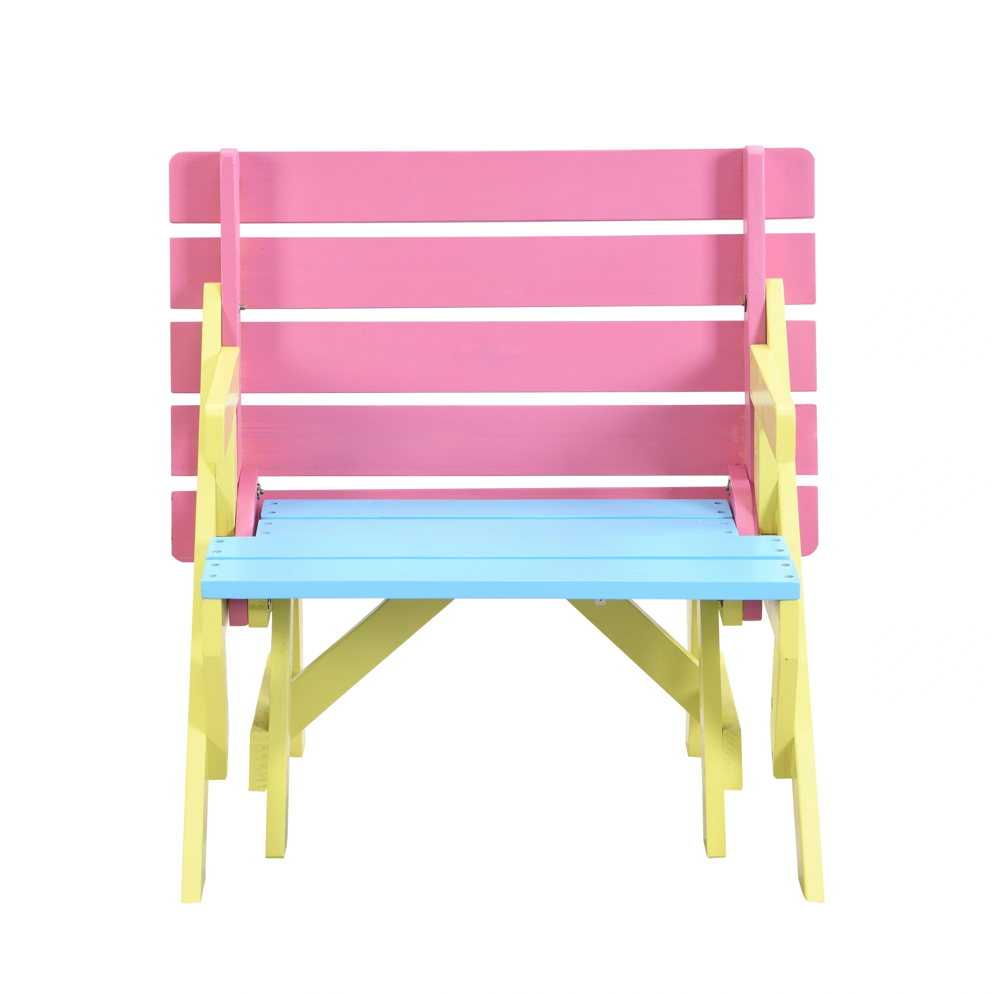 Kids Multi-Function Arm Chair Table with 2 Benches All-in-One Convertible Set view 4