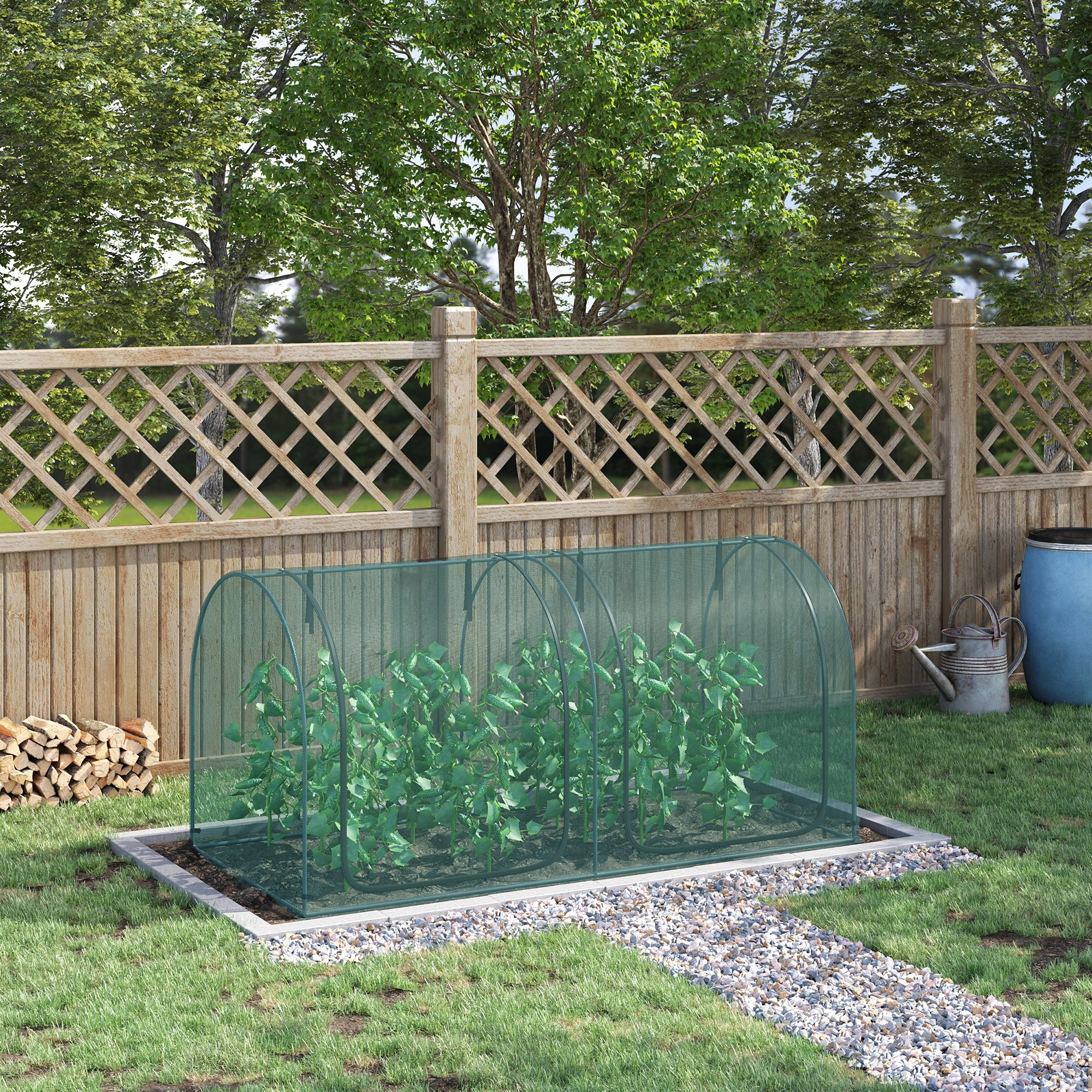 Mini Walk-in Greenhouse Crop Cage - Freestanding Plant Protection Tent with Zipper Door for Garden