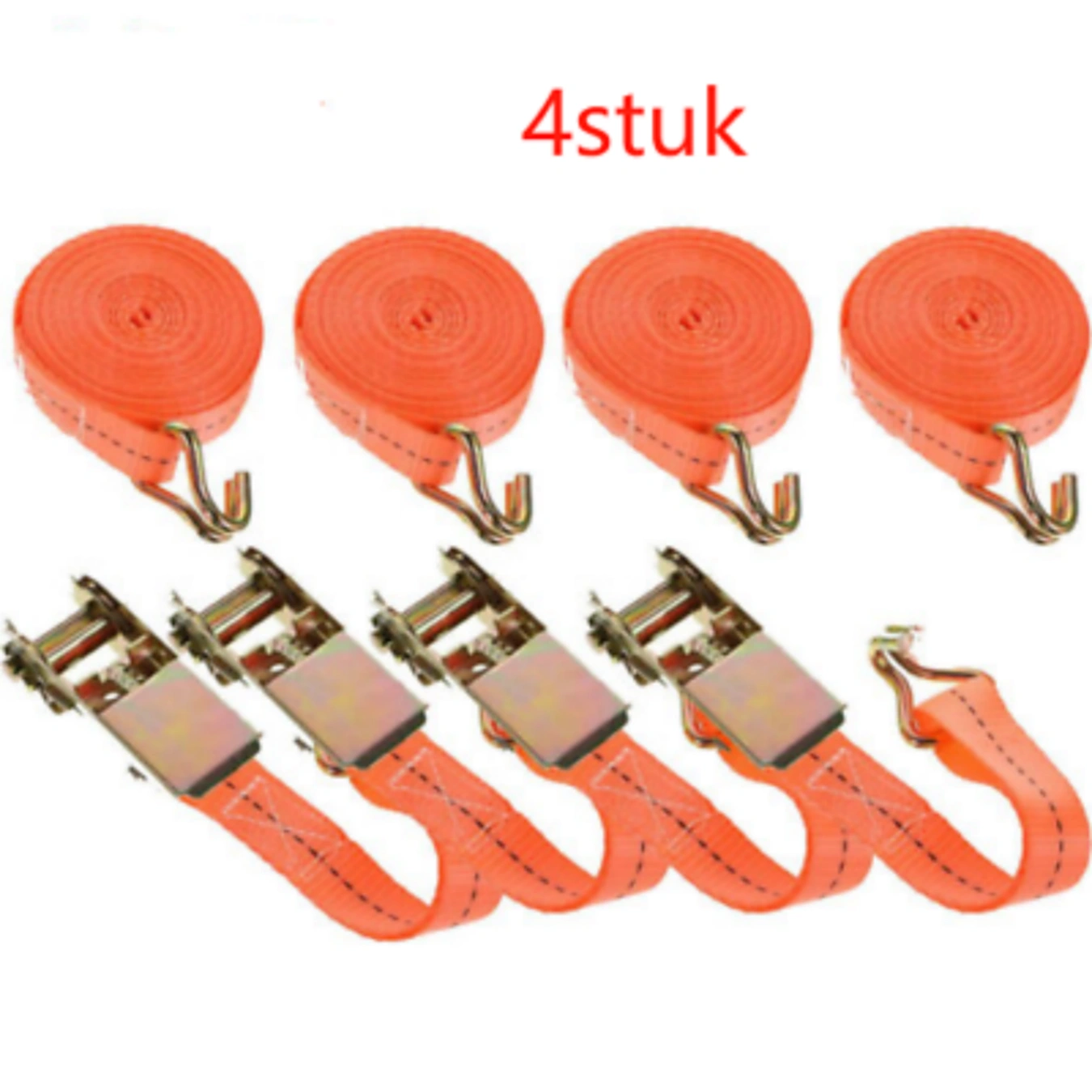 New 4x tensioning belts with ratchet and hook lashing belts tensioning belt 800kg 6m meters DE view 2