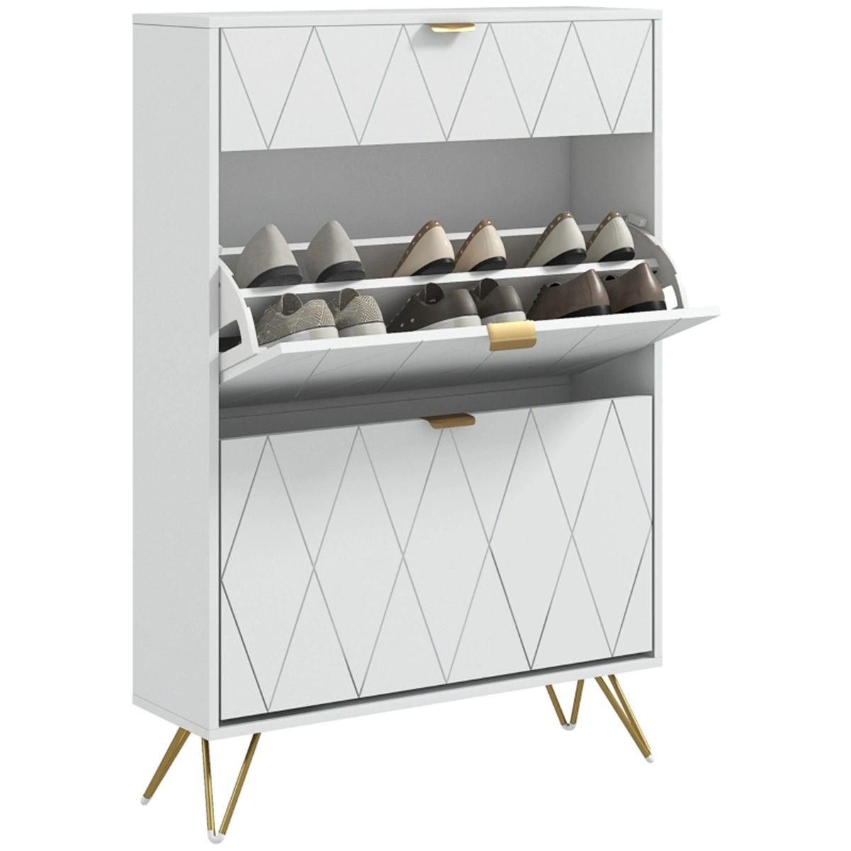 Compact Shoe Storage Cabinet with Doors - Organizer Rack for Entryway, Hallway view 3