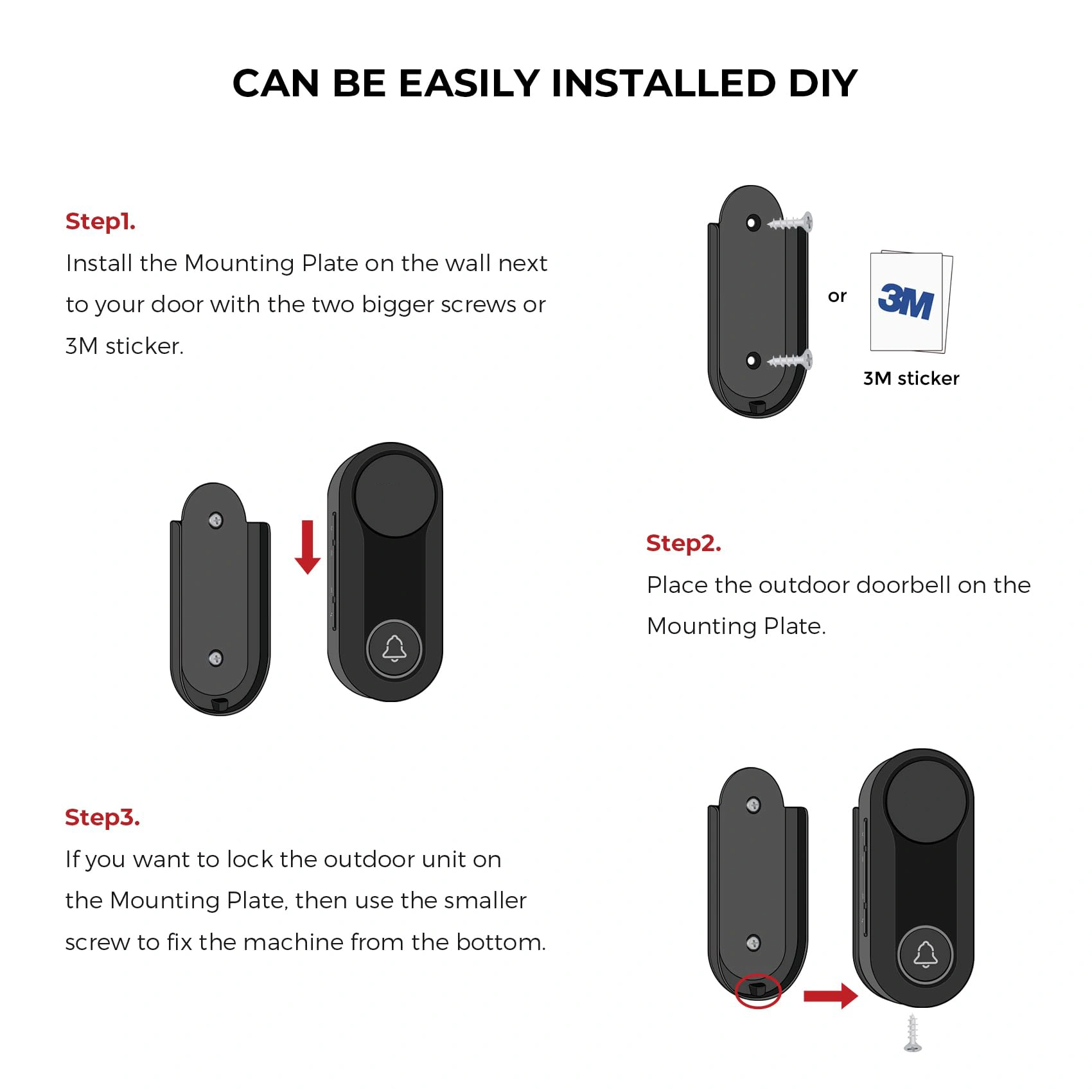 Wireless Door Intercom System, Full-Duplex Two-Way Talk, 365m Range, IP65 Waterproof, Rechargeable Battery 180 Days Standby, Doorbell for House Villa view 2