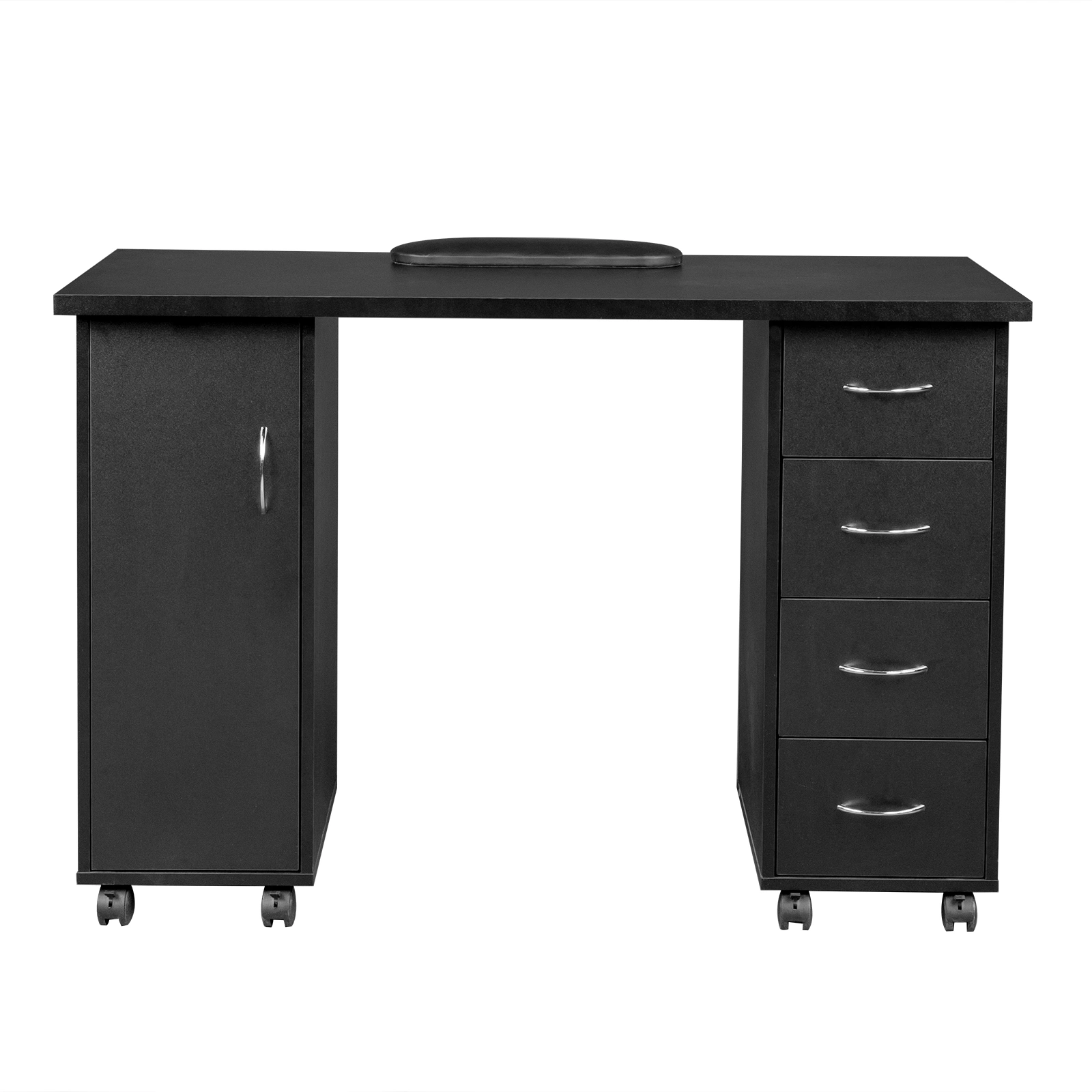 Double Edged Manicure Nail Table with Drawer Black view 20