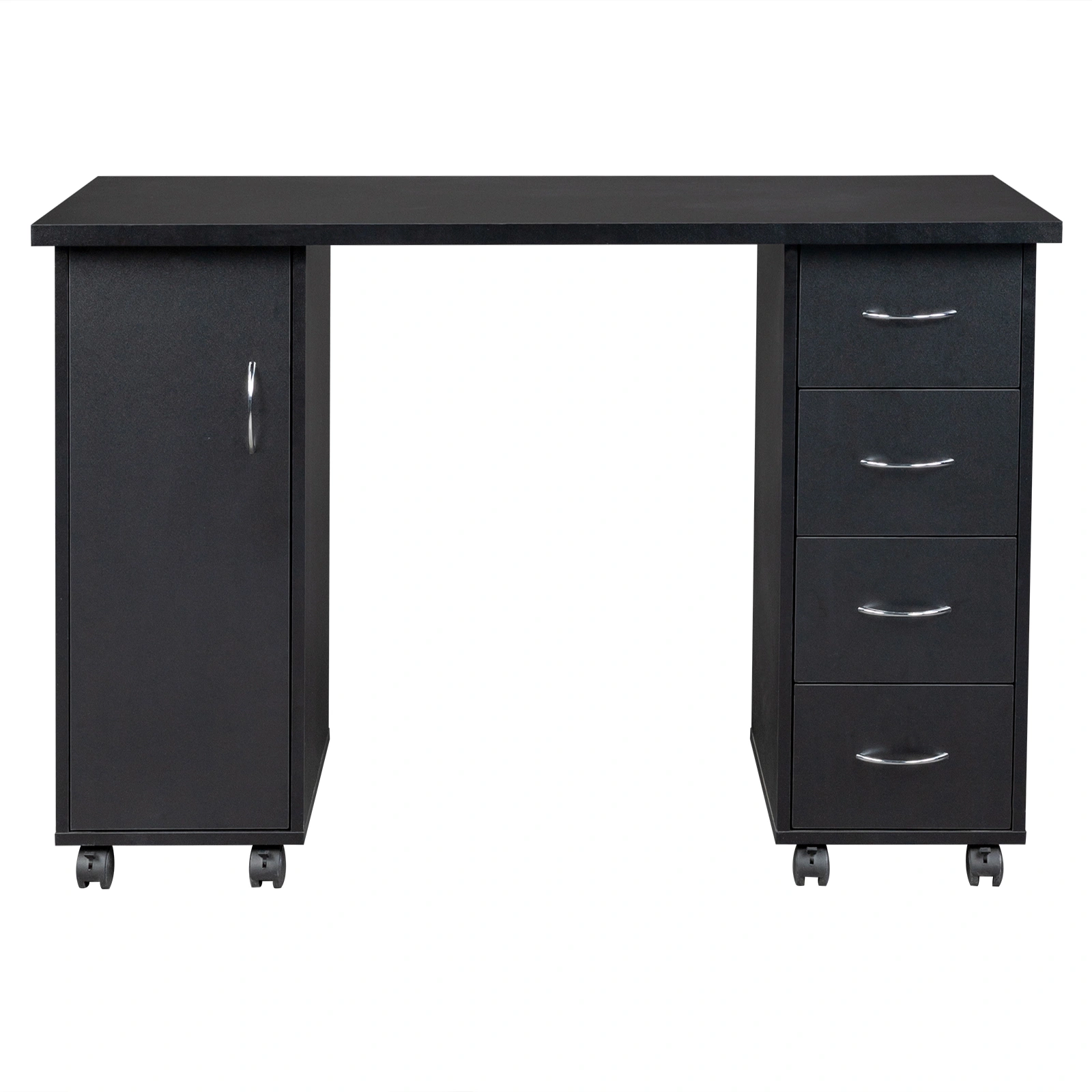 Double Edged Manicure Nail Table with Drawer Black view 24