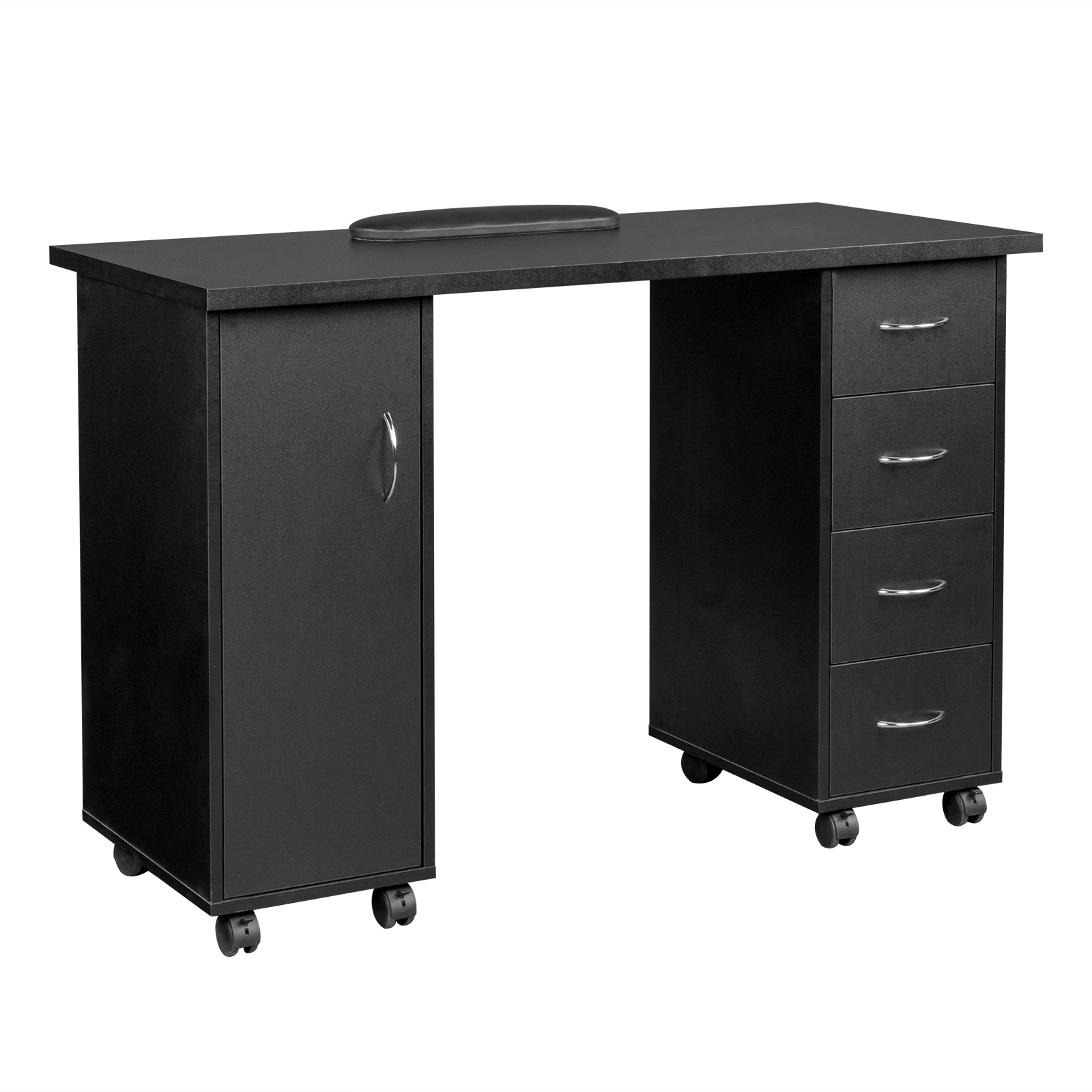 Double Edged Manicure Nail Table with Drawer Black view 25