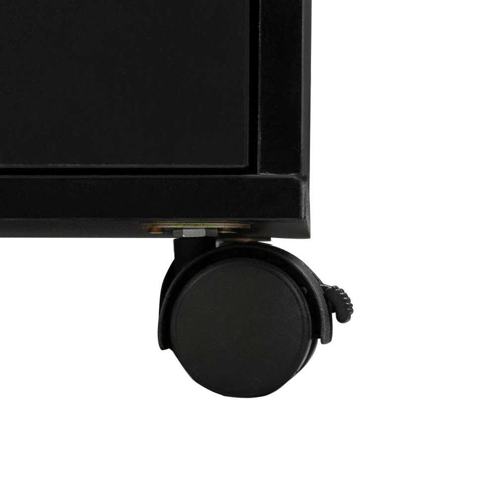 Double Edged Manicure Nail Table with Drawer Black view 3