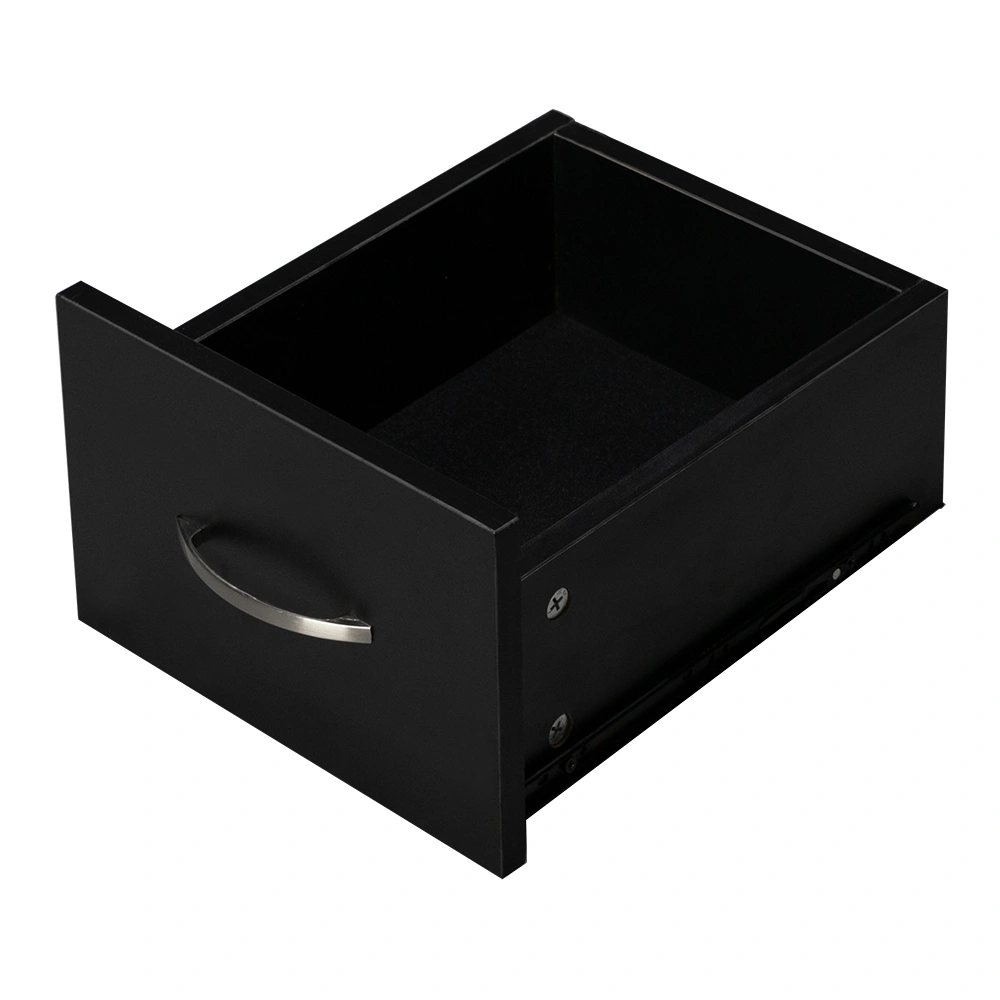 Double Edged Manicure Nail Table with Drawer Black view 9