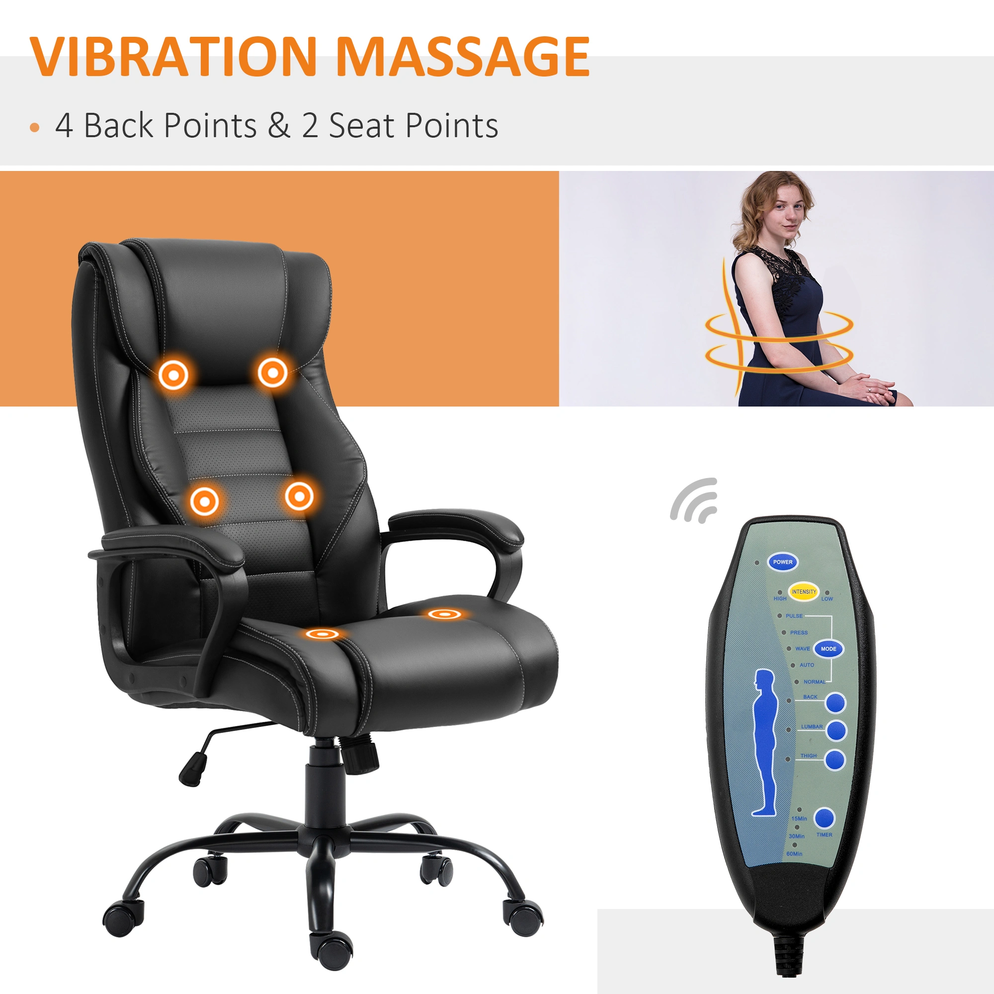 Luxury Office Chair with Massage Function - Ergonomic Executive Desk Chair view 3