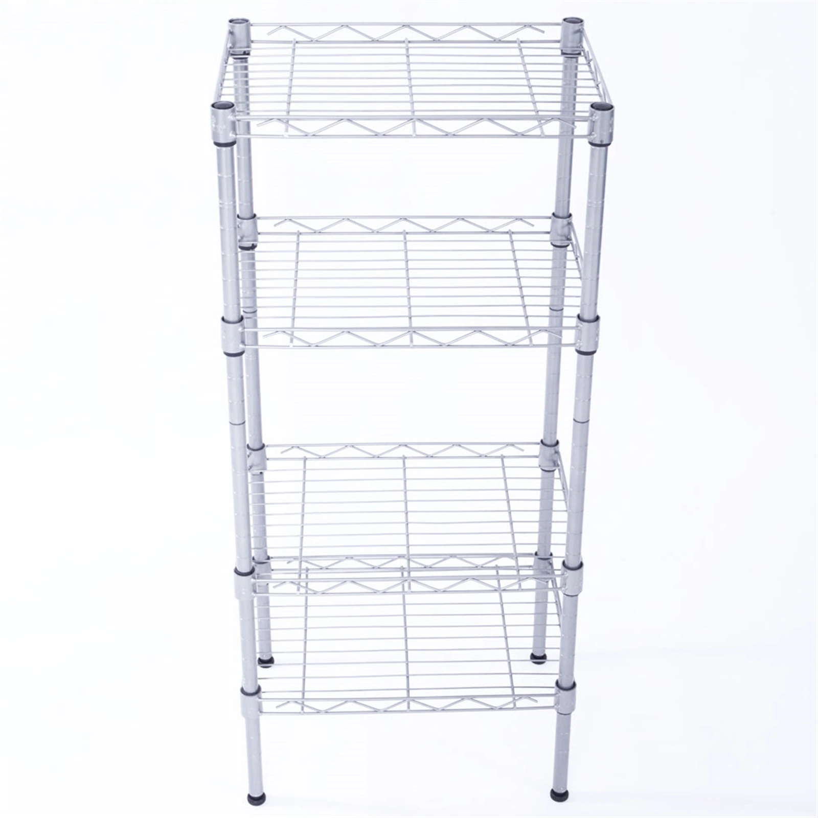 XM-207S Rectangle Carbon Steel Metal Assembly 4-Shelf Storage Rack Silver Gray view 14