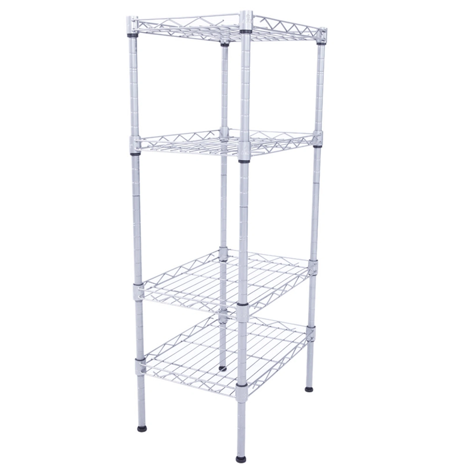 XM-207S Rectangle Carbon Steel Metal Assembly 4-Shelf Storage Rack Silver Gray view 16
