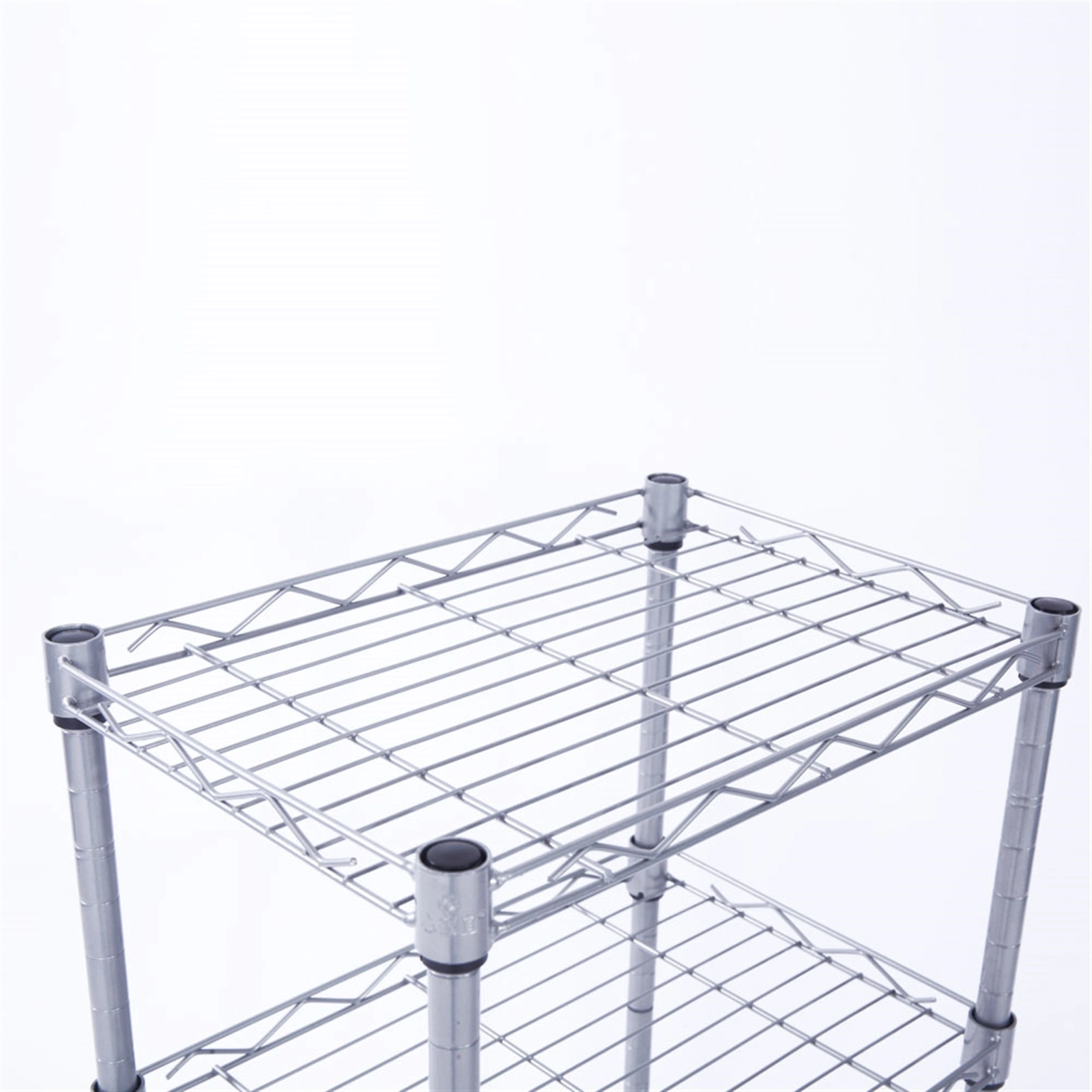 XM-207S Rectangle Carbon Steel Metal Assembly 4-Shelf Storage Rack Silver Gray view 3