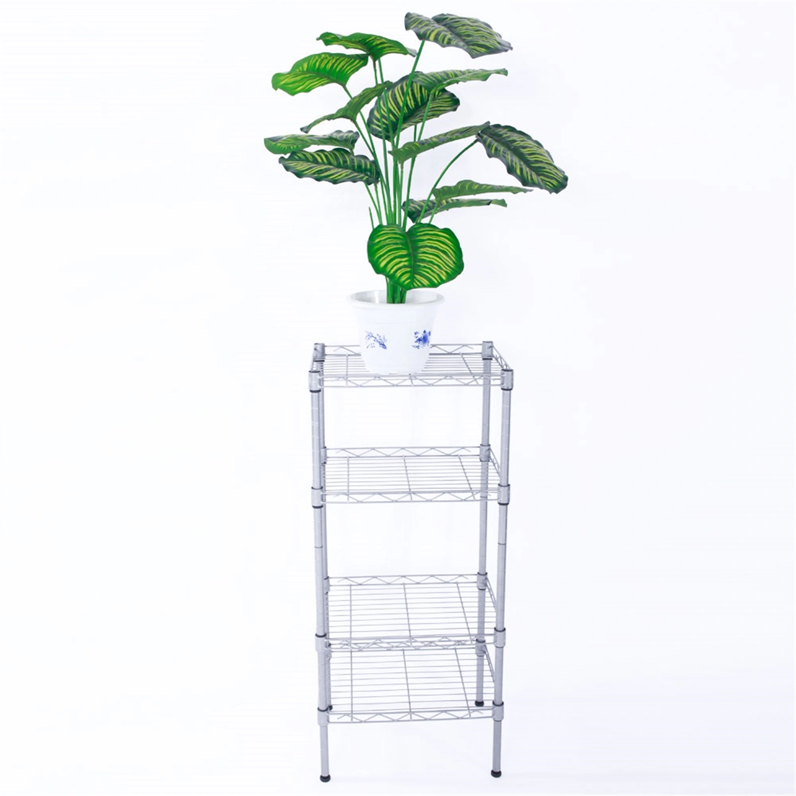 XM-207S Rectangle Carbon Steel Metal Assembly 4-Shelf Storage Rack Silver Gray view 5