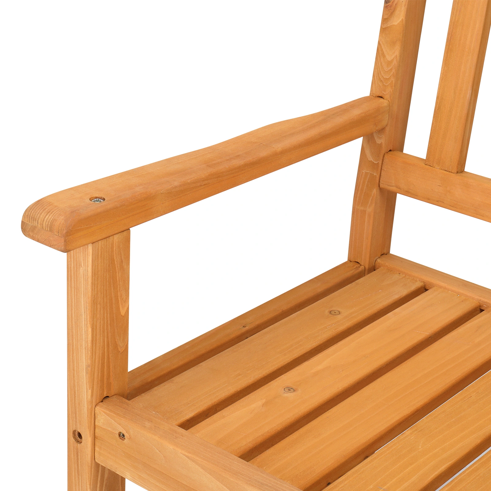 118*56.5*90cm Outdoor Garden Fir Grid Back Wooden Bench Burlywood view 10