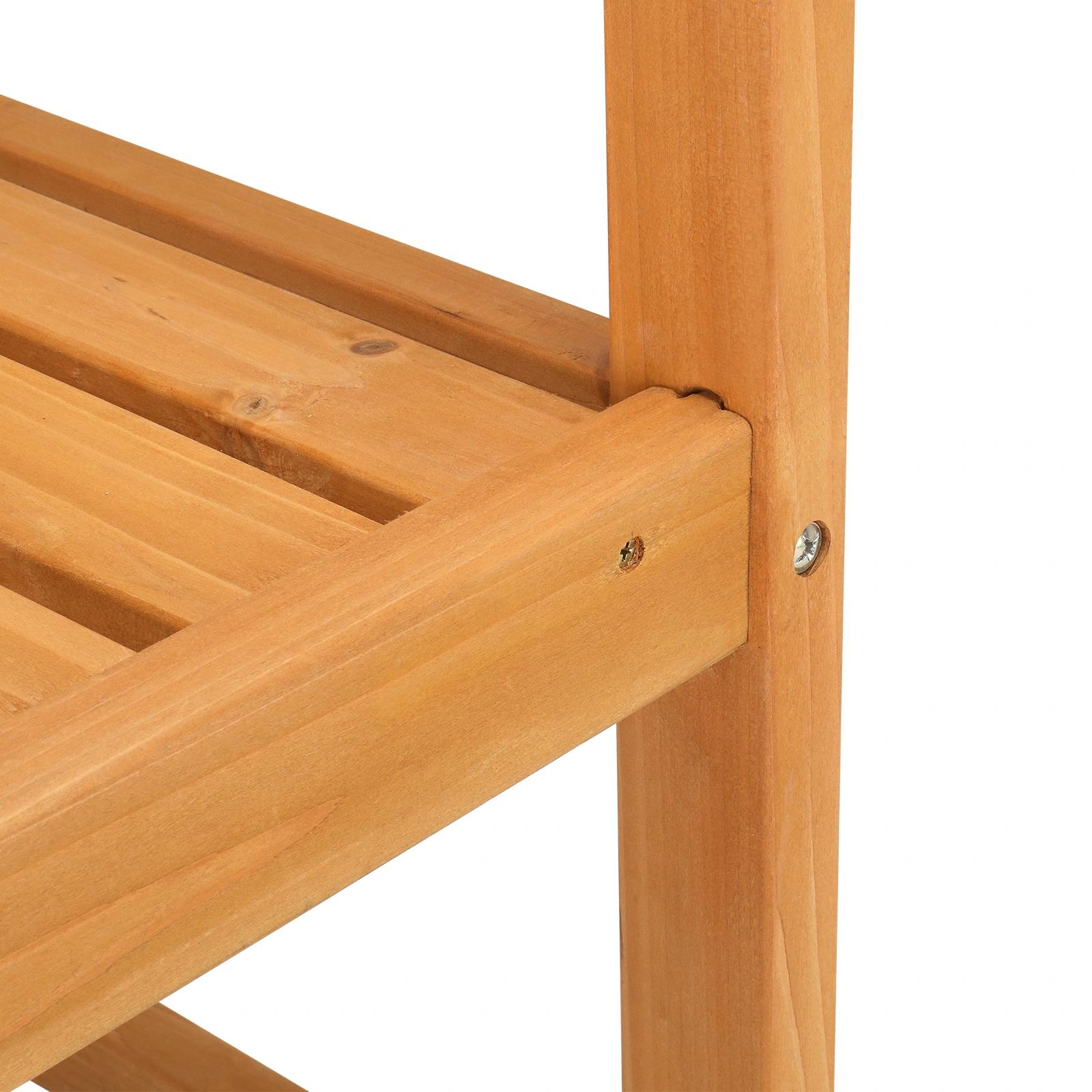 118*56.5*90cm Outdoor Garden Fir Grid Back Wooden Bench Burlywood view 12
