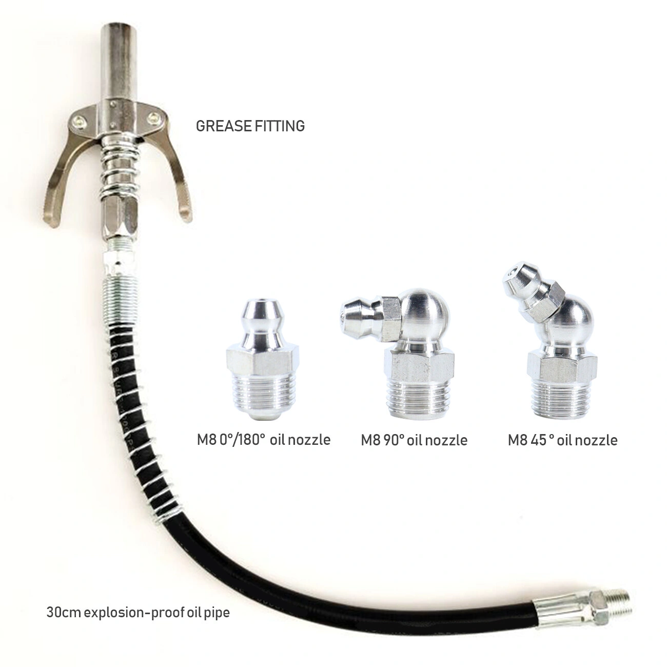 Double Handle Oil Nozzle Lock Plier High Pressure Grease Gun Coupler Adapter Kit Automotive Tool Replacement Accessories
