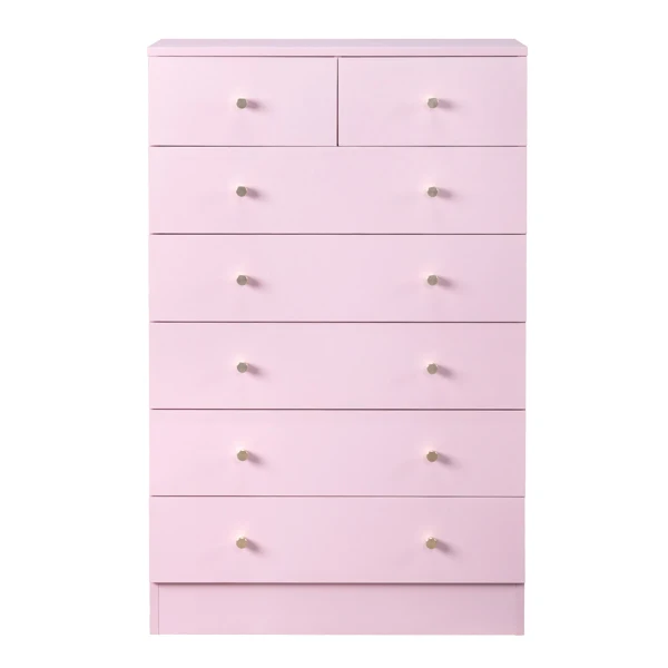 Modern Simple 7-Drawer Dresser Pink view 4