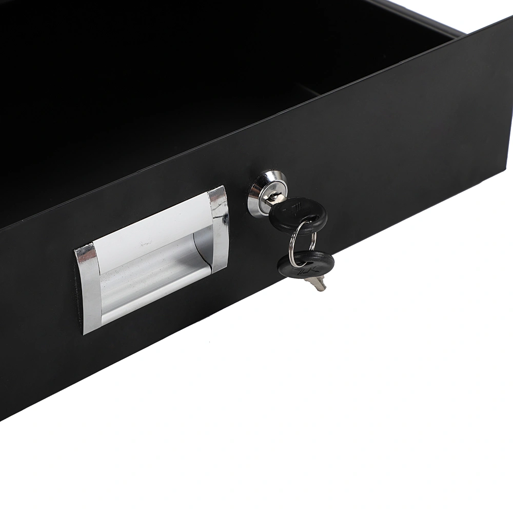19" 2U Steel Plate DJ Drawer Equipment Cabinet with Keys Black view 14