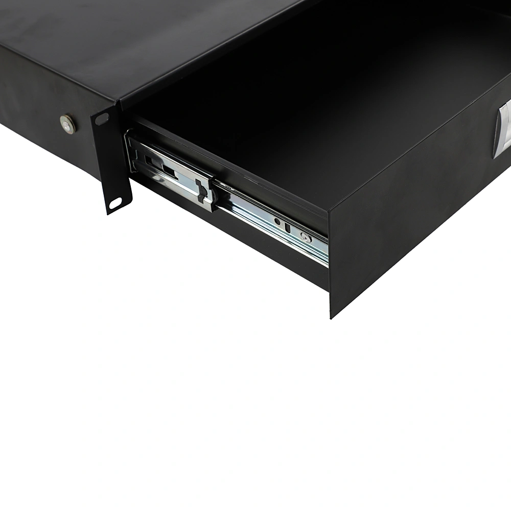 19" 2U Steel Plate DJ Drawer Equipment Cabinet with Keys Black view 15