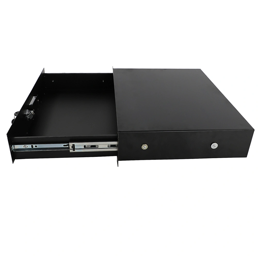 19" 2U Steel Plate DJ Drawer Equipment Cabinet with Keys Black view 6