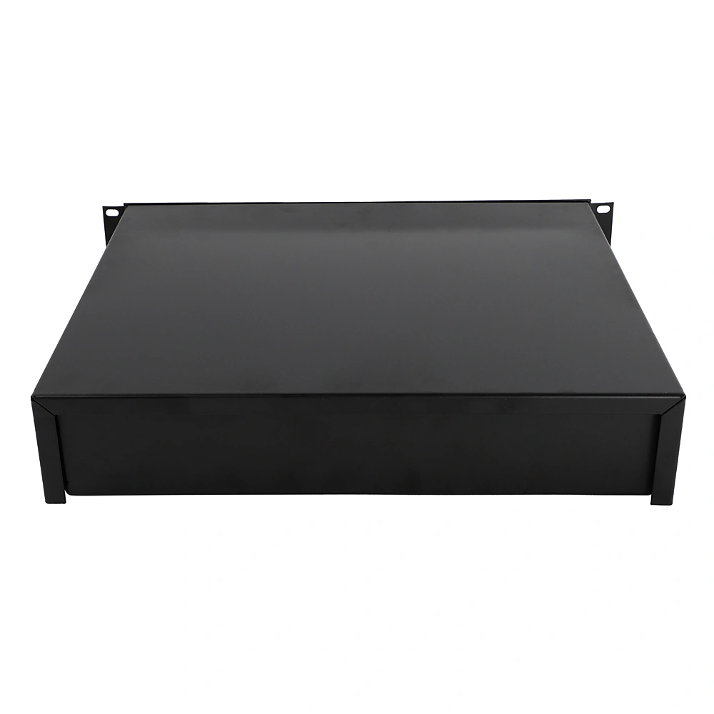 19" 2U Steel Plate DJ Drawer Equipment Cabinet with Keys Black view 8