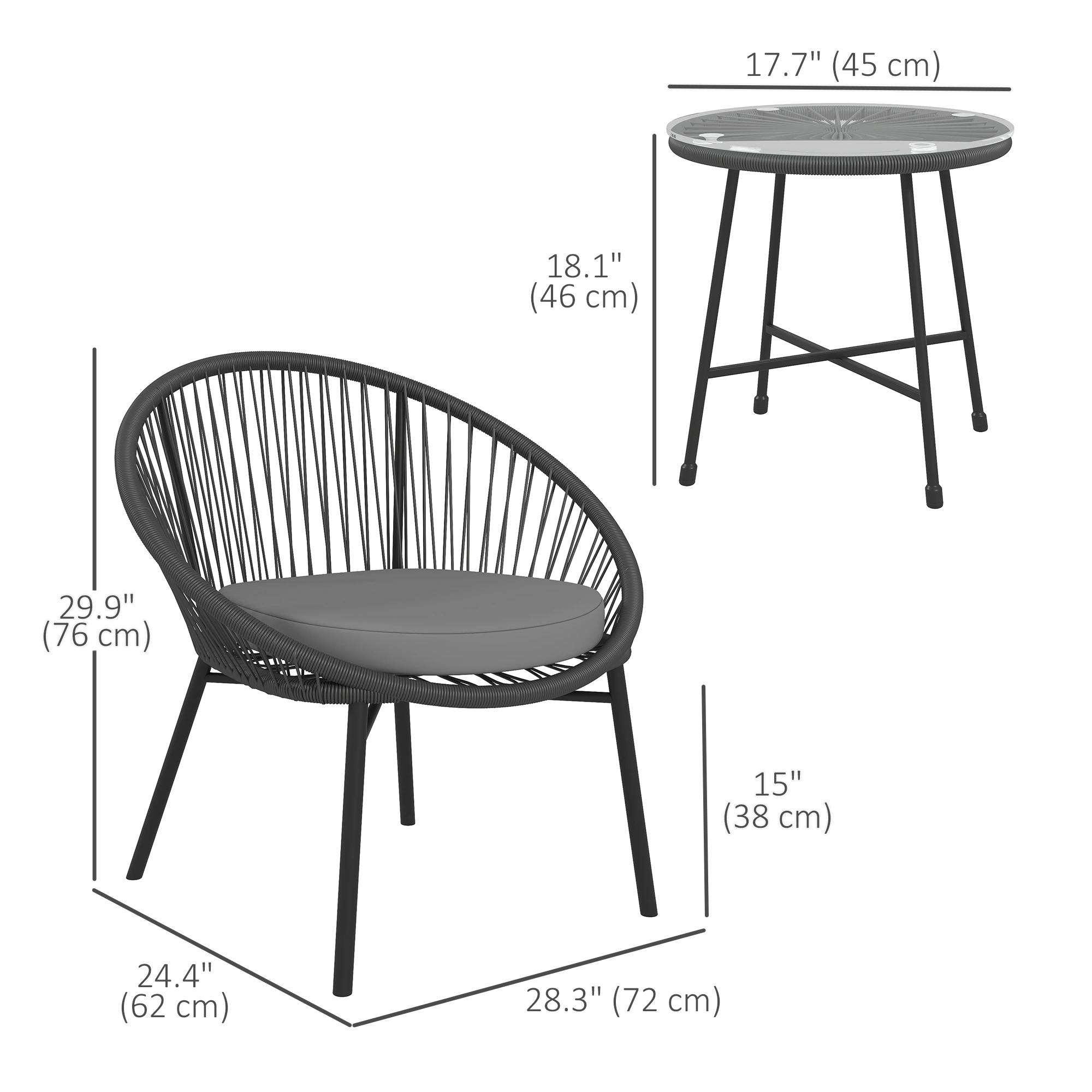 Garden Rocking Chair - Outdoor Patio Rocker with Cushion, All-Weather Resin Wicker, Comfortable Seating for Porch, Deck, Yard view 3