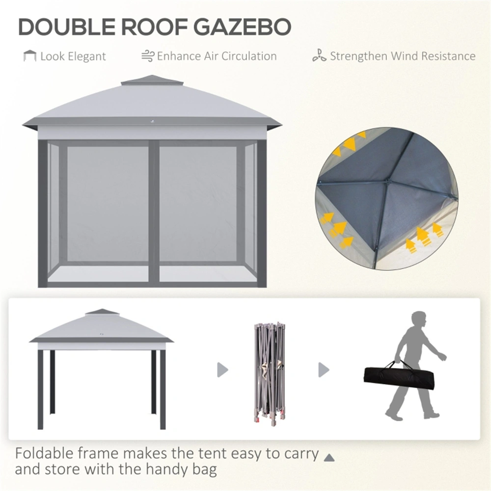 Camping Tent Party Tent 10x10 Waterproof Pop-Up Canopy with Side Walls Portable Outdoor Shelter view 3