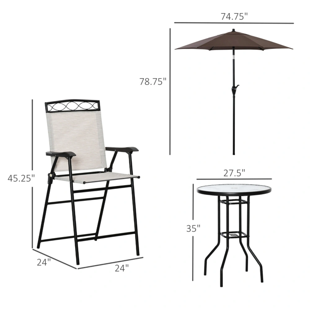 Tavern Table and Chair Set - 3 Piece Counter Height Dining Set for Home, Kitchen & Bar Area view 3
