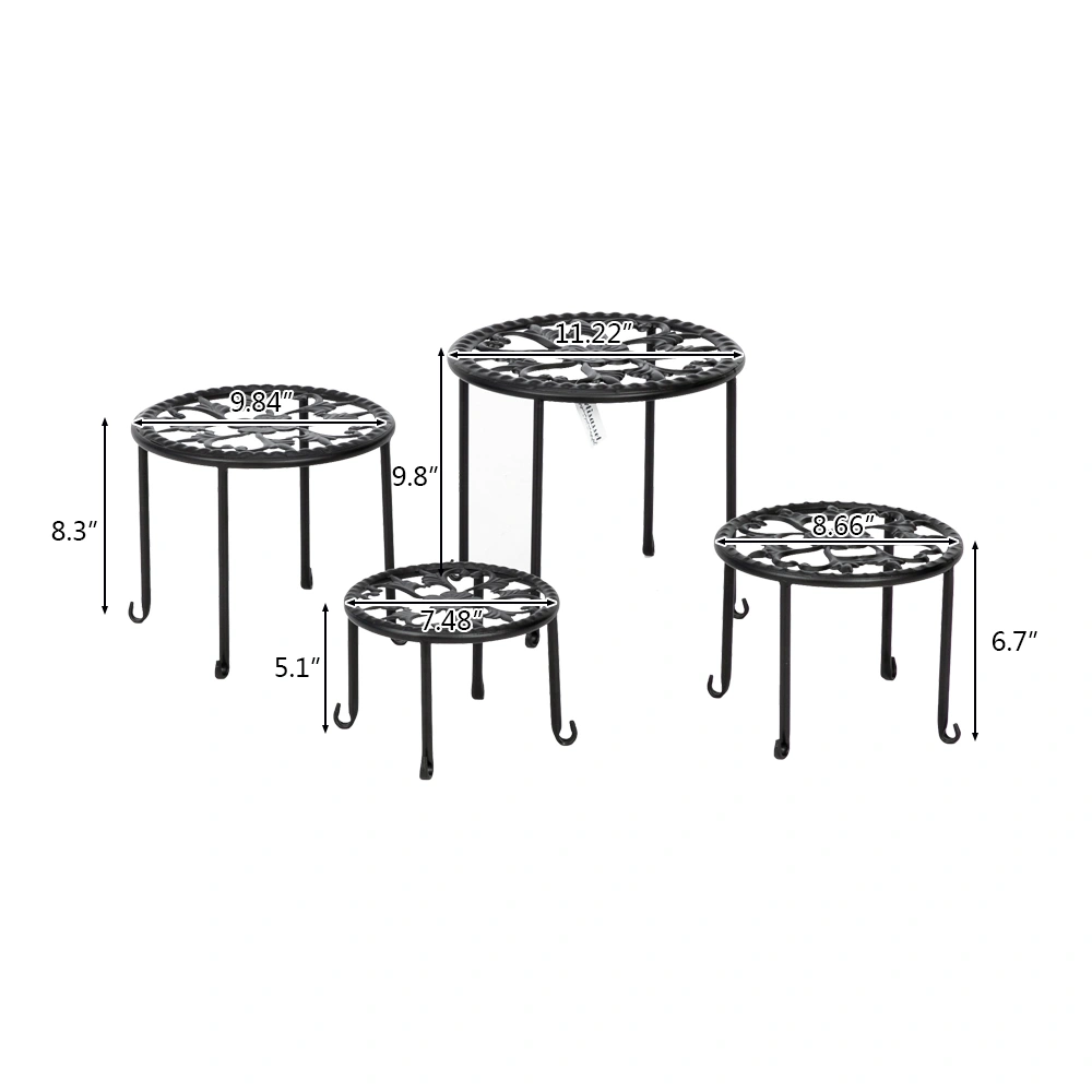4 Round Ironwork Plant Racks With 4-1 Black Paint Prints view 16
