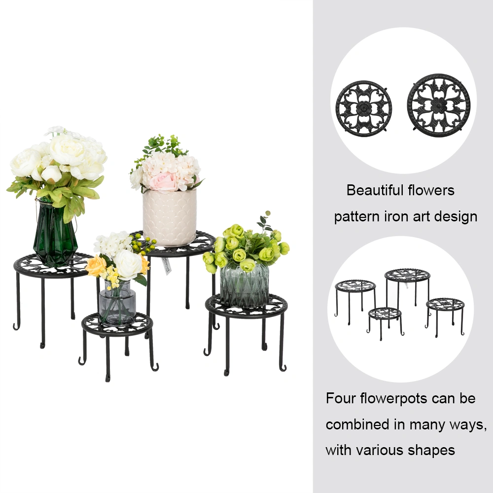 4 Round Ironwork Plant Racks With 4-1 Black Paint Prints view 18