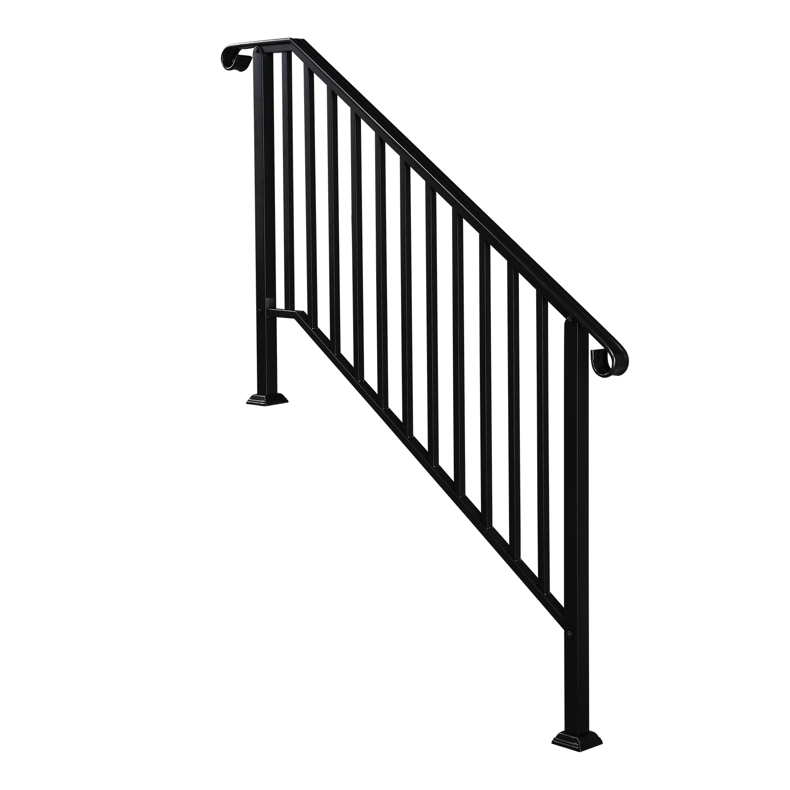 Artisasset Matte Black Outdoor 4 Level Iron Handrail view 15