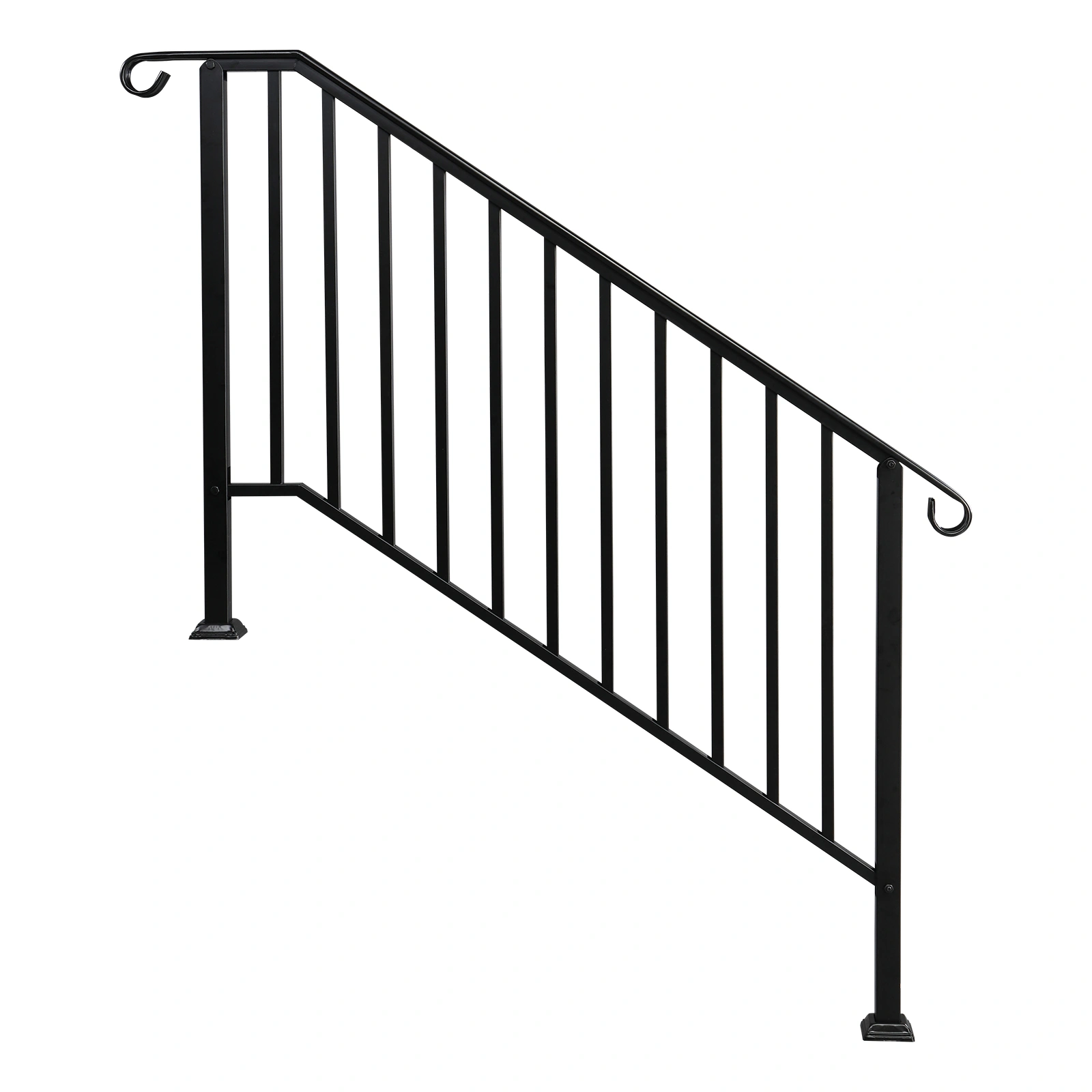 Artisasset Matte Black Outdoor 4 Level Iron Handrail view 16