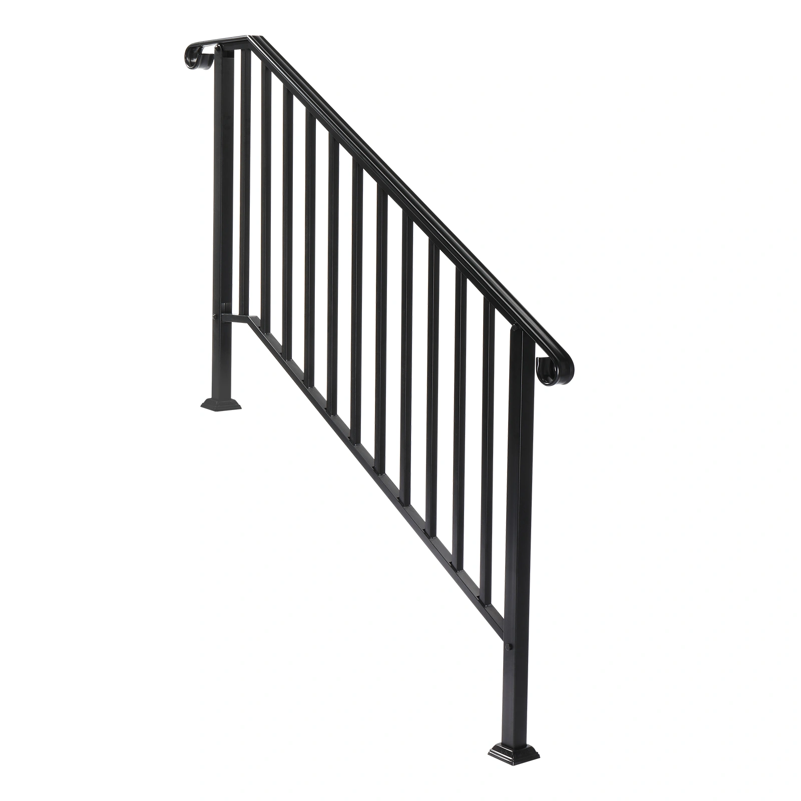 Artisasset Matte Black Outdoor 4 Level Iron Handrail view 2