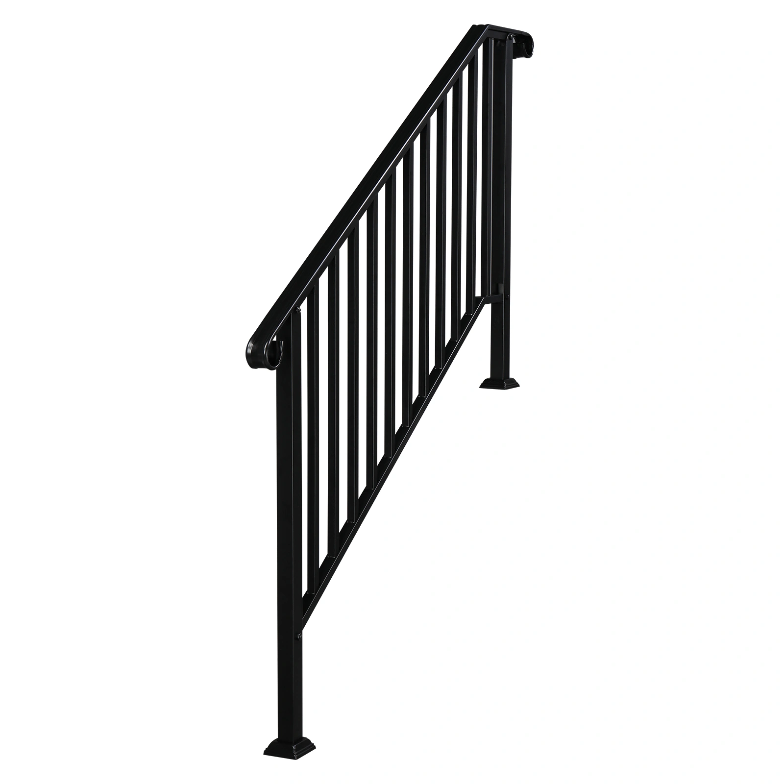 Artisasset Matte Black Outdoor 4 Level Iron Handrail view 3