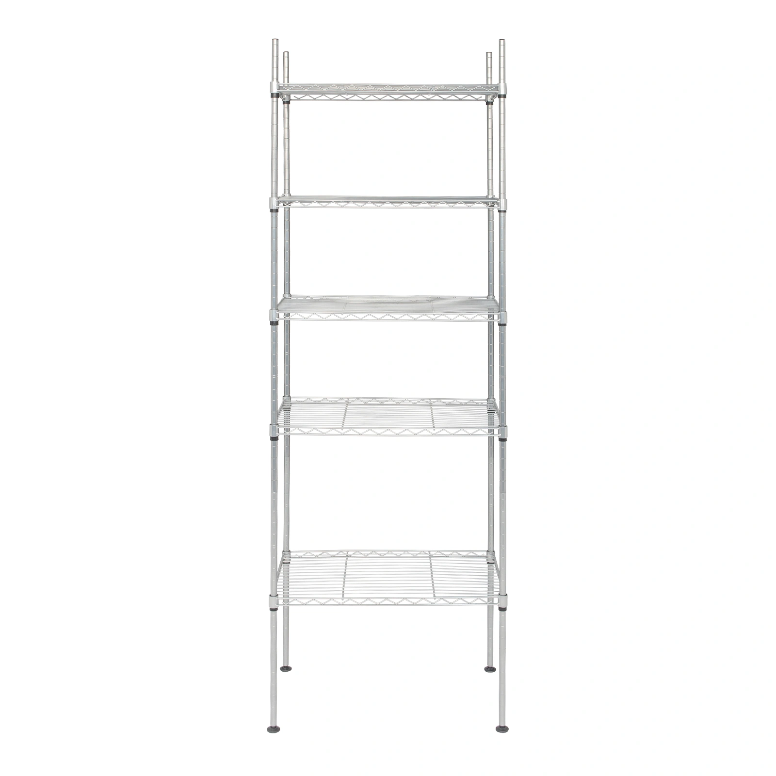 5 Tier Silver Metal Storage Rack Shelving Unit