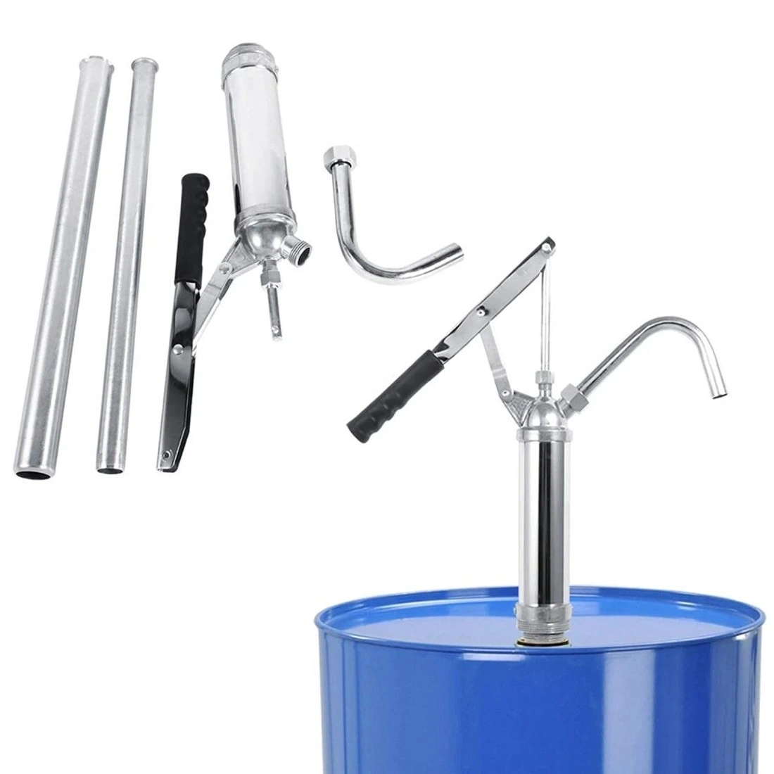 Hand Lever Oil Barrel Pump for 60L 200L Drums, 20L/min Chemical Fuel Transfer Pump view 2