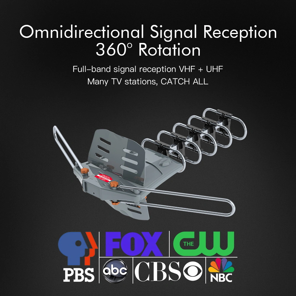 360-Degree Rotation UV Dual Bands 28-36dB Outdoor Antenna Install-free Guide without Stand view 13