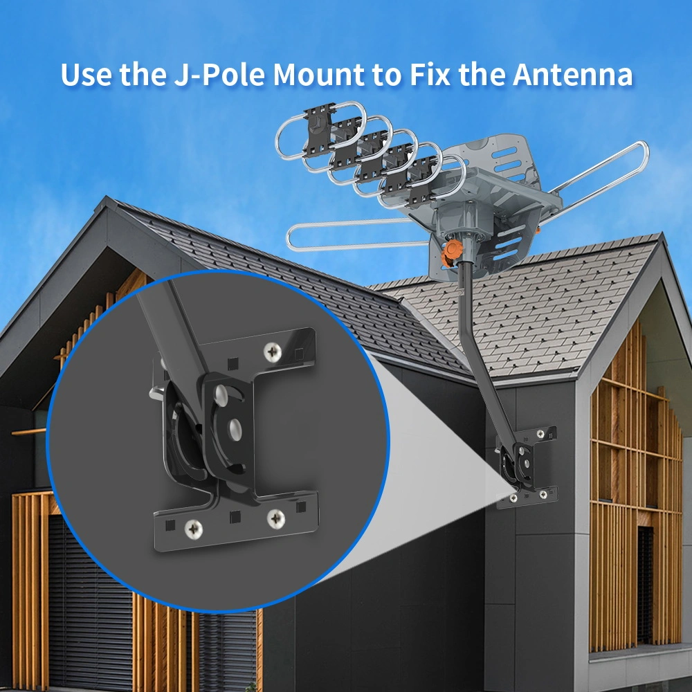 360-Degree Rotation UV Dual Bands 28-36dB Outdoor Antenna Install-free Guide without Stand view 20