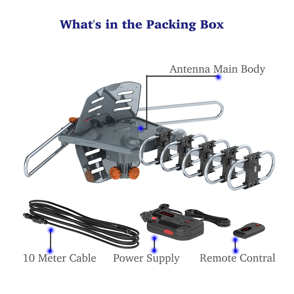 360-Degree Rotation UV Dual Bands 28-36dB Outdoor Antenna Install-free Guide without Stand view 21