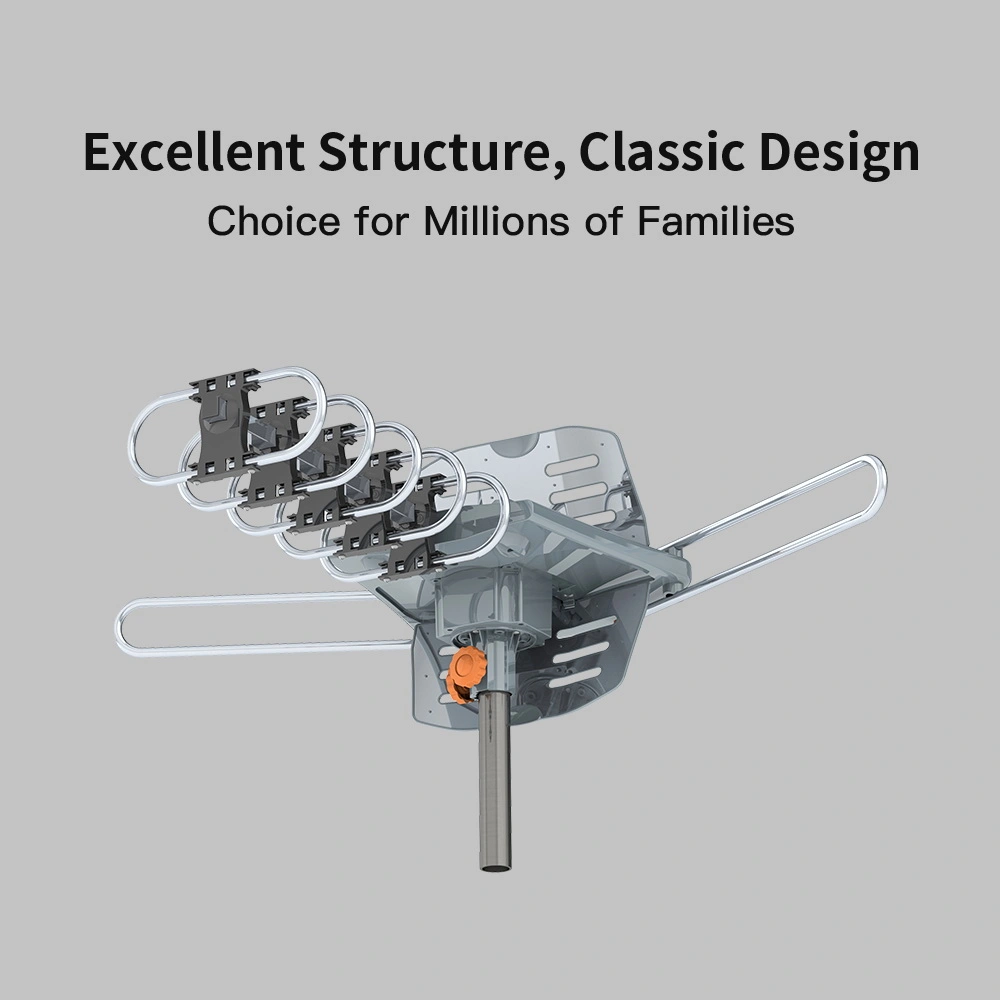 360-Degree Rotation UV Dual Bands 28-36dB Outdoor Antenna Install-free Guide without Stand view 8