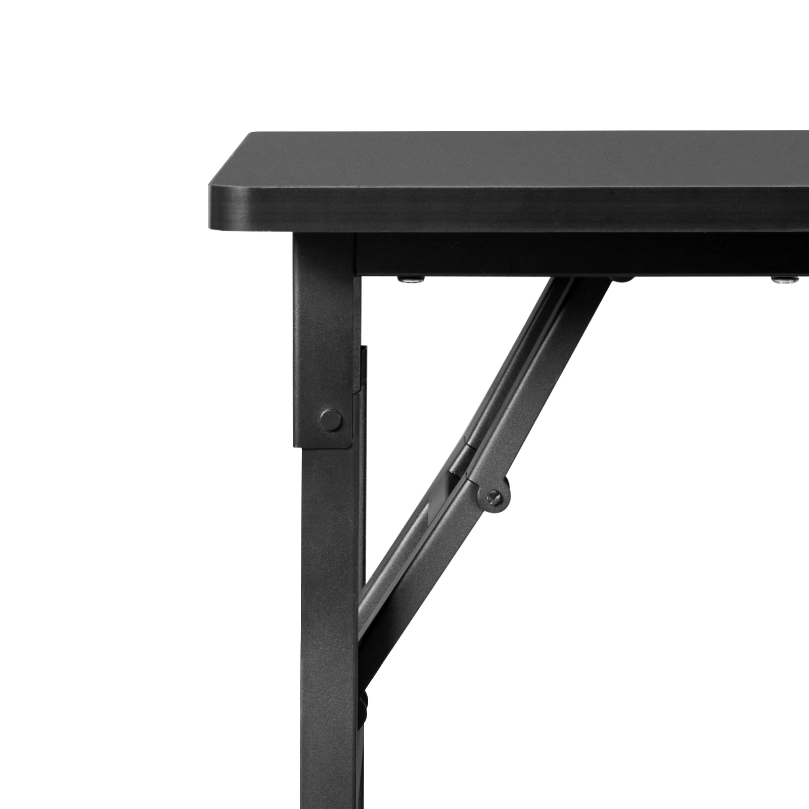 Nail Desk Folding Table, Black MDF Manicure Station w/ 2 Drawers & 1 Door Cabinet for Nail Art Salon Home Beauty view 2