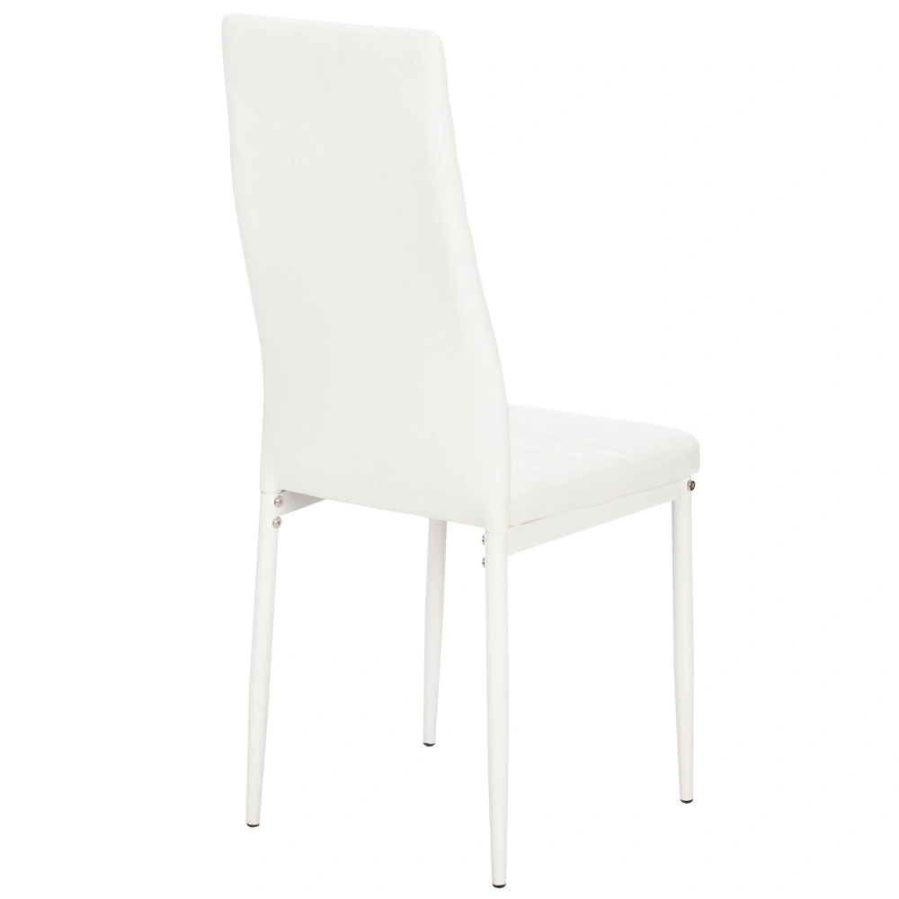 4pcs White Dining Chairs High Backrest Stripping Texture Assembled Upholstered Modern Chair view 10