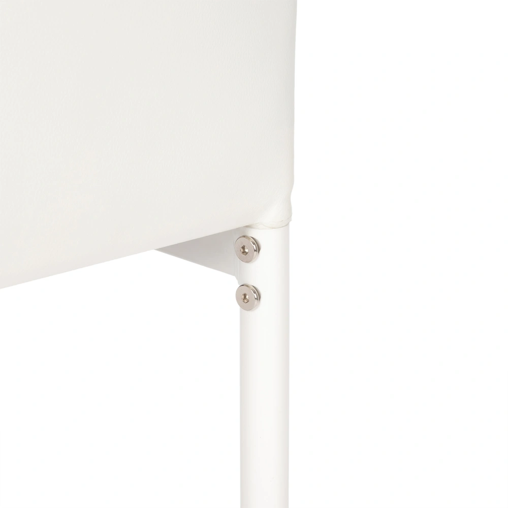 4pcs White Dining Chairs High Backrest Stripping Texture Assembled Upholstered Modern Chair view 11