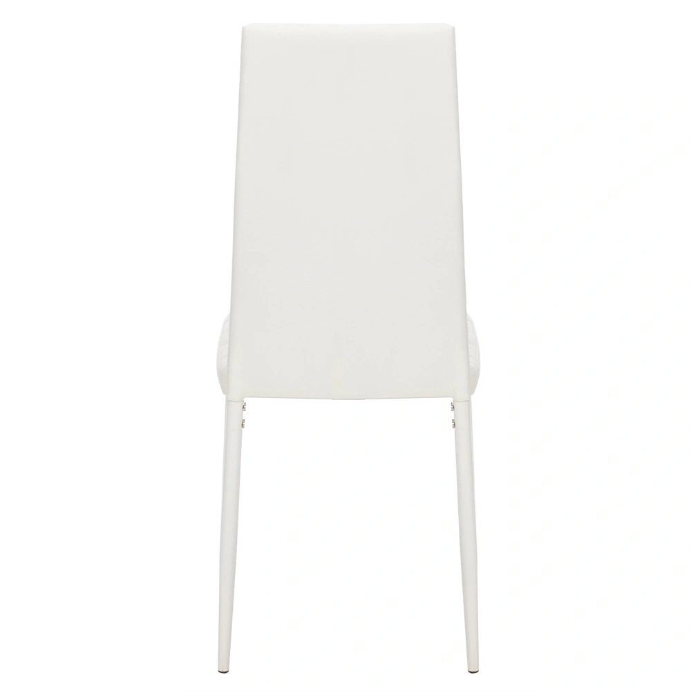 4pcs White Dining Chairs High Backrest Stripping Texture Assembled Upholstered Modern Chair view 2