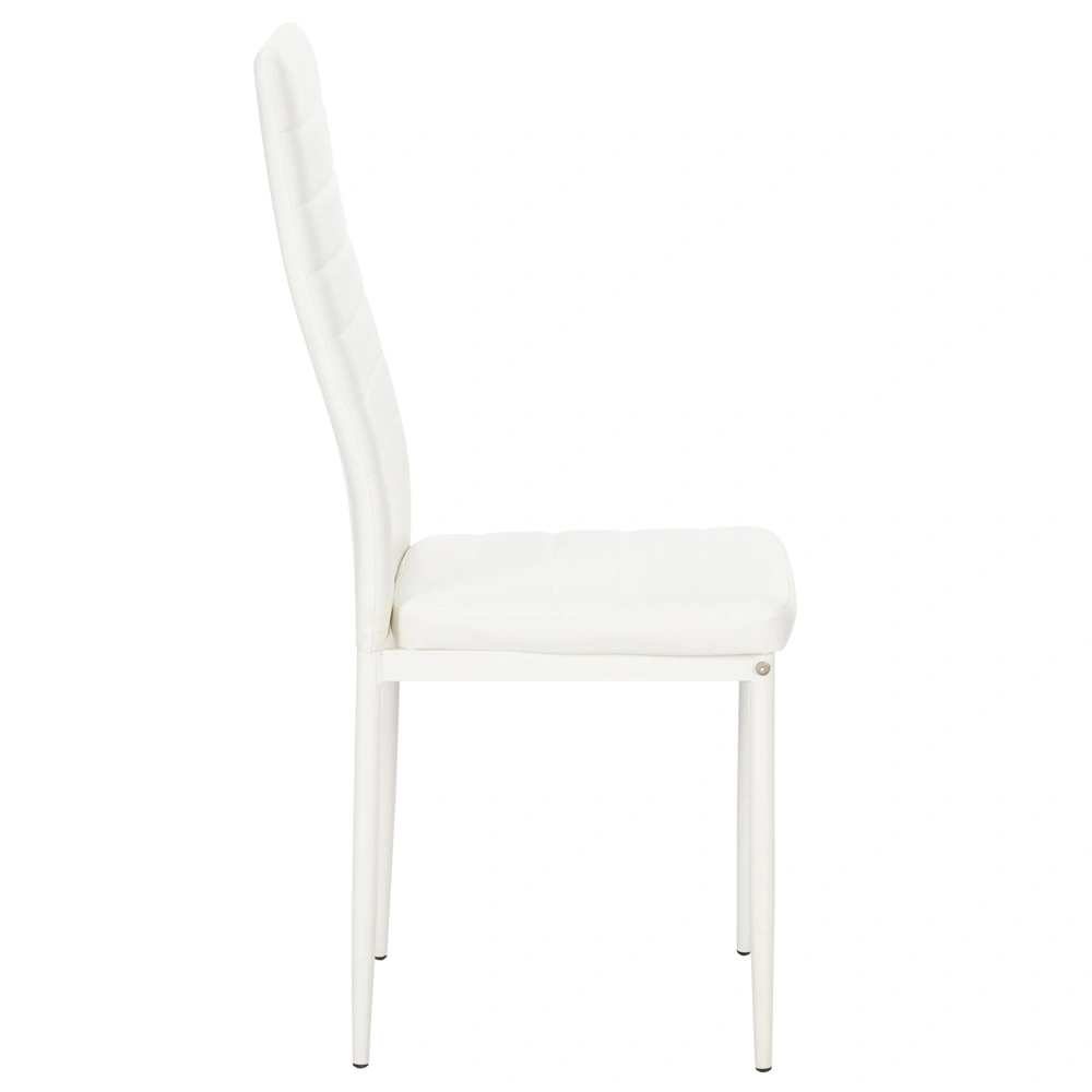 4pcs White Dining Chairs High Backrest Stripping Texture Assembled Upholstered Modern Chair view 6