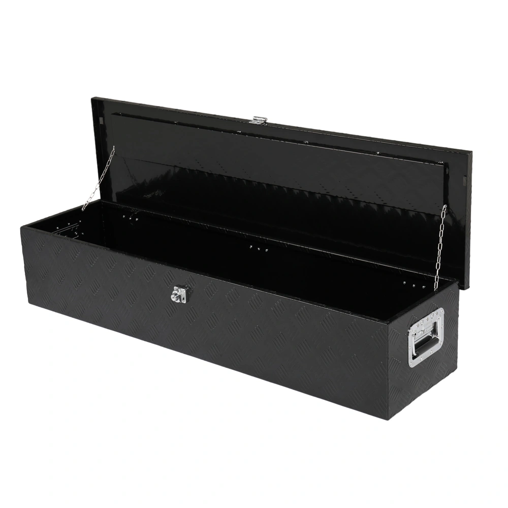 50 inch Aluminum Toolbox with Five Pattern Diamond Plate, Single Lock, Black Finish view 11